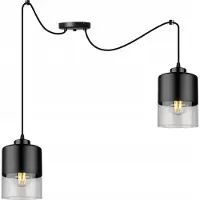 Light11 HOME Rome Spider Lampe à suspendre - Lampe à suspendre en forme d'araignée - Plafonnier - Lampe araignée avec 2 têtes - Suspension en métal et verre - E28