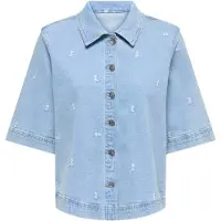 ONLY Chemisier 'ONLBella' bleu clair / blanc