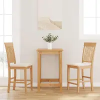 Prolenta Maison Exclusive - Tabourets de bar avec coussins, 2 pièces, bois massif naturel, hévéa