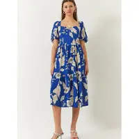 Bianco Lucci Robe bleu cobalt / noir / blanc