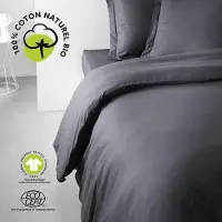 TODAY Housse de couette coton bio , 240 x 260 cm, Fusain, 100% Coton 57 fils