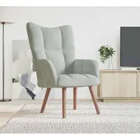 Prolenta Maison Exclusive - Fauteuil relax gris clair velours