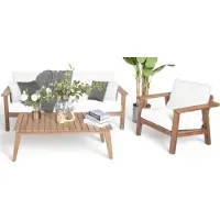 AEA Luxuriöse Gartenmöbel Sofagarnitur 3+1 Sitzer Couchtisch Komplett Sitzgruppen