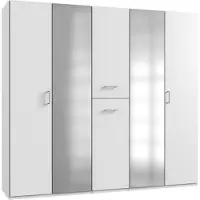 Wimex Armoire de chambre à coucher Lima 225x58x208cm blanche avec tiroirs coulissants (18010)
