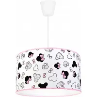 Light11 HOME Lampe à suspendre pour chambre d'enfant - Plafonnier - Suspension en métal avec abat-jour - Classique 1 flamme 35 cm, Blanc et Rose, Minnie