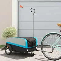 Prolenta Maison Exclusive - Remorque pour vélo, noire et bleue, capacité de 45 kg, en fer