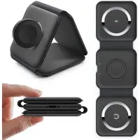 COFI Chargeur sans fil 3en1 15W pour smartphone, Apple Watch, AirPods P14 Noir
