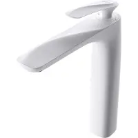 Doporro Robinet mitigeur blanc pour lavabo et vasque design 28cm