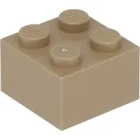 LEGO : 100x Stein 2x2 en dunklem Beige