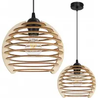 Light11 HOME Suspension, lustre, bois, abat-jour LED