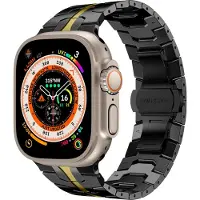 Wigento Bracelet de rechange en acier noir / or pour Apple Watch Series 9, 8, 7, 41 / 6, SE, 5, 4, 40 / 3, 2, 1, 38 mm - Montre connectée - Neuf