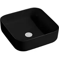 BEITZ & Walz AqvaCeramica : vasque à poser « SlimRim » sans rebord, 385 x 385 mm, noir mat