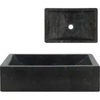 Syfax Lavabo 45x30x12 cm marbre noir brillant