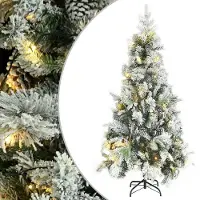 Prolenta Maison Exclusive - Sapin de Noël avec lumières, neige et pommes de pin, 225 cm, PVC et PE