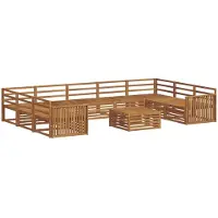 vidaXL Ensemble de canapés d'extérieur 10 pièces en bois massif d'acacia naturel