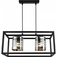 Light11 HOME Helix Cage Lampe à suspendre - Plafonnier pour le salon, la chambre à coucher et la salle à manger - Suspension en métal et verre - E27 - 2-flamme