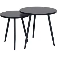 Feldmann-Wohnen lot de 2 tables basses d'appoint Cleo 50x50cm 40x40cm noir MDF