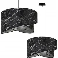 Light11 HOME Light-Home Milan Abat-jour Lampe à suspendre - Plafonnier industriel - Lampe à suspendre en métal avec abat-jour en velours - Noir et Argent