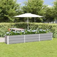 Prolenta Maison Exclusive - Jardinière en acier galvanisé, gris clair, dimensions : 290 x 50 x 45 cm