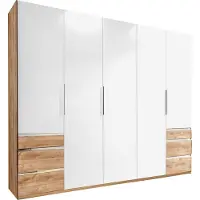 Wimex Armoire Level Armoire à portes battantes avec tiroirs Finition au choix : chêne planché / blanc