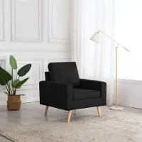 Prolenta Maison Exclusive - Fauteuil en tissu noir