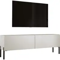 3Xeliving Meuble TV : Structure en bois imitation cachemire, pieds noirs, dimensions : 140 x 52 x 32 cm