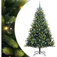 Syfax Arbre de Noël artificiel en silicone flexible 300 LEDs 210 cm