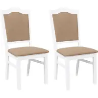 Syfax Chaises de salle à manger avec coussins (2 pcs) bois massif blanc caoutchouc