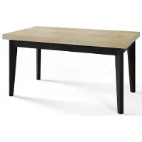 Alpi Möbel Skandi Table de salle à manger, rectangulaire, extensible, dimensions : 200-300 x 100 x 78 cm, table de salon, couleur : Halifax, avec pieds en bois de couleur noire