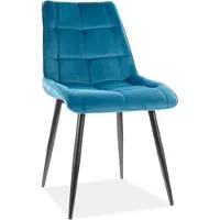 Feldmann-Wohnen Lot de 2 chaises de salle à manger / de cuisine, style chic, turquoise