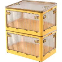 OEM Boîte de rangement 28L Boîte de rangement en plastique avec roulettes - Boîte de rangement Organiseur de jouets - Jaune