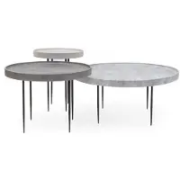 AEA Natürliches Holz-Couchtisch-Trio, umweltfreundlich für das Wohnzimmer