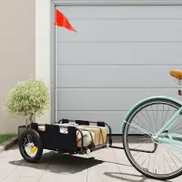Prolenta Maison Exclusive - Remorque pour vélo, noire, en Oxford et en fer