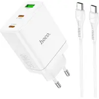 Hoco N33 35W + câble de charge USB-C QC 3.0 Chargeur rapide Fiche secteur Quick Charge Alimentation Blanc