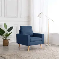 Prolenta Maison Exclusive - Fauteuil bleu tissu