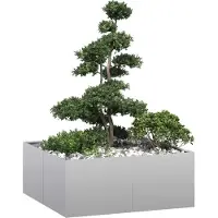Prolenta Maison Exclusive - Bac à plantes 100 x 100 x 40 cm en acier galvanisé