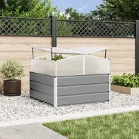 Prolenta Maison Exclusive - Jardinière en acier galvanisé, gris clair, 100 x 100 x 77 cm