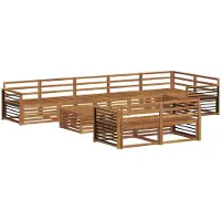 vidaXL Ensemble de canapés d'extérieur 9 pièces en bois massif d'acacia naturel
