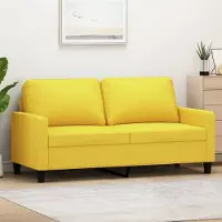 Prolenta Maison Exclusive - Canapé 2 places jaune clair 140 cm en tissu