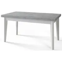 Alpi Möbel Skandi Table de salle à manger, rectangulaire, extensible, dimensions : 120-160 x 80 x 78 cm, table de salon, couleur : studio, avec pieds en bois de couleur blanche