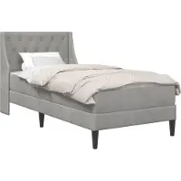 Syfax Cadre de lit avec matelas Gris clair 90 x 200 cm Velours