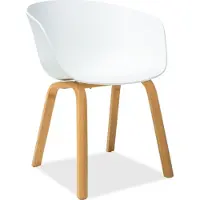 Feldmann-Wohnen Ensemble de 2 chaises de salle à manger et de cuisine Ego, blanc et chêne