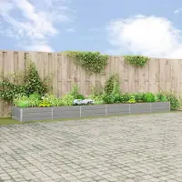 Prolenta Maison Exclusive - Jardinière en acier galvanisé, gris clair, dimensions : 580 x 100 x 45 cm