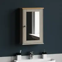 OEM Armoire de salle de bains à fixation murale - chêne gris - porte simple avec miroir