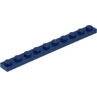 LEGO 1x10 plaques 4477 - 100 pièces bleu foncé