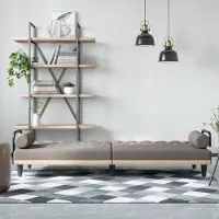 Prolenta Maison Exclusive - Canapé-lit avec accoudoirs, tissu taupe