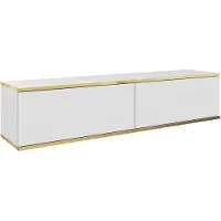 Emporius Furniture Buffet TV Rodi - Armoire TV 135 cm, Salon, PUSH TO OPEN, Meuble TV avec 2 abattants (Blanc)