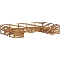 vidaXL Ensemble de canapés d'extérieur 9 pièces en bois massif d'acacia naturel