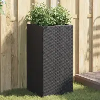 Prolenta Maison Exclusive - Bac à plantes noir 40 x 40 x 80 cm en rotin synthétique