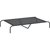 Syfax Lit pour chien Rehaussé Noir 130x80x20 cm Textilène et acier